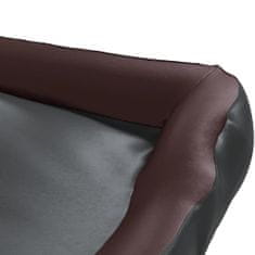 Greatstore Pasja postelja črna in rjava 105x80x25 cm umetno usnje