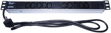 PremiumCord panel do 19" 1U, 10xC13, 2m