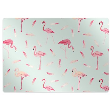 Decormat Podloga za zaščito tal Flamingos and feathers