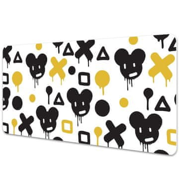 Decormat Podloga za pisalno mizo Graffiti black and yellow