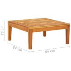 shumee Vrtna miza 64x64x29 cm trden akacijev les