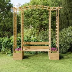 Greatstore Pergola s klopjo in lonci, impregniran borov les