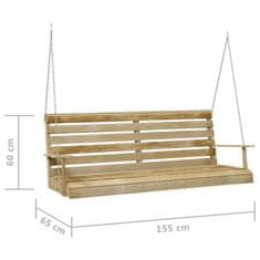 shumee Gugalna klop impregnirana borovina 155x65x60 cm