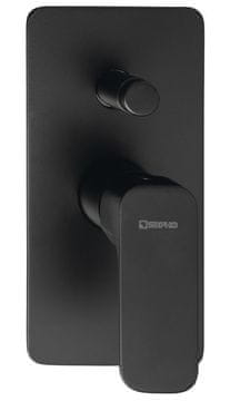 SAPHO Elegantna SPY vgradna črna mat pršna armatura z dvema izhodoma