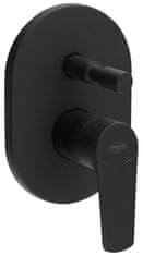 AQUALINE Vgradni črni mat tuš set LOTTA, 2 izhoda, 316 mm