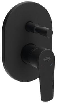 AQUALINE Vgradni črni mat tuš set LOTTA, 2 izhoda, 316 mm