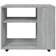 Vidaxl Stranska mizica siva sonoma 70x35x55 cm konstruiran les