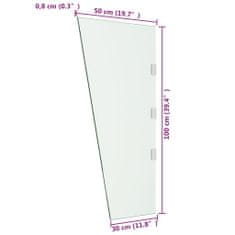Vidaxl Panel za vratni nadstrešek prozoren 50x100 cm kaljeno steklo