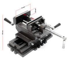 Wiltec Strojni križni primež 2-osni 75mm