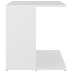 Greatstore Stranska mizica bela 45x45x48 cm iverna plošča