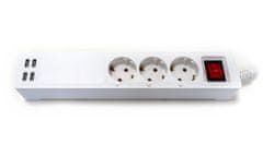 XtendLan ZAS01 Tuya pametni podaljšek IP20 3x vtičnica 4x USB