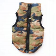 Korbi Jopiček za psa ali mačko, vzorec zelena camo, velikost XS