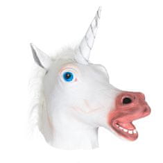 Korbi Profesionalna lateksna maska za glavo Unicorn