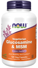 NOW Foods NOW Glucosamine & MSM Vegetarian (vegetarijanski glukozamin in MSM), 120 rastlinskih kapsul