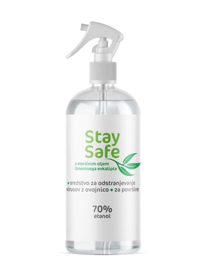 Stay Safe Dezinfekcijsko sredstvo z eteričnim oljem limoninega evkalipta 1000ml
