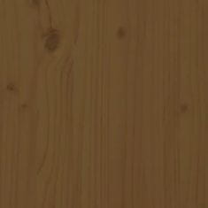 Greatstore Delovna miza medeno rjava 78,5x50x80 cm trdna borovina