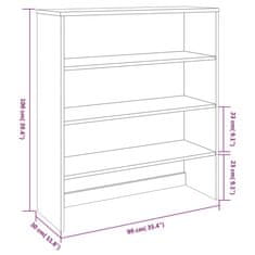 Vidaxl Zgornji del omarice svetlo siv 90x30x100 cm trdna borovina