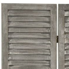 Greatstore Šestdelni zaslon, siva barva, 214x166 cm, masivni les