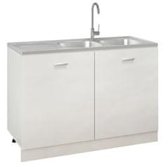 Vidaxl Dvojno kuhinjsko pomivalno korito srebrno 1200x600x155 mm
