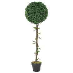Vidaxl Umetni lovor z loncem zelen 130 cm