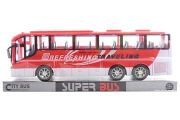 Avtobus na vztrajniku rdeče barve