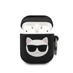 Karl Lagerfeld KLACA2SILCHBK AirPods ovitek črn silikonski Choupette