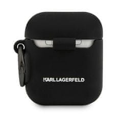 Karl Lagerfeld KLACA2SILCHBK AirPods ovitek črn silikonski Choupette