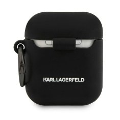 Karl Lagerfeld KLACA2SILCHBK AirPods ovitek črn silikonski Choupette