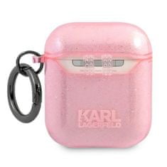 Karl Lagerfeld KLA2UKHGP AirPods ovitek roza/pink Glitter Karl`s Head