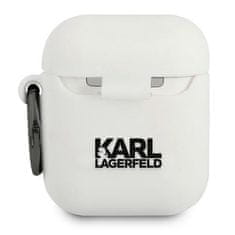 Karl Lagerfeld KLACCSILKHWH AirPods ovitek bel/white Silikon Ikonik