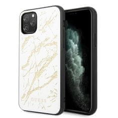 Guess GUHCN65MGGGWH iPhone 11 Pro Max biały/white trdi ovitek Glitter Marble Glass