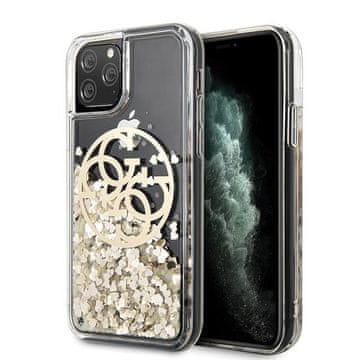 Guess GUHCN58LGGGITDGO iPhone 11 Pro zlati trdi ovitek Circle Liquid Glitter