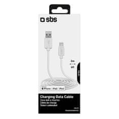 SBS podatkovni kabel, USB 2.0 na Lightning, 2 m, bel