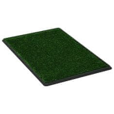 Vidaxl Stranišče za domače živali z umetno travo zeleno 76x51x3 cm WC