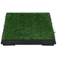Vidaxl Stranišče za domače živali 2 kosa z umetno travo 63x50x7 cm WC