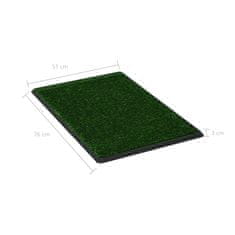 Vidaxl Stranišče za domače živali 2 kosa z umetno travo 76x51x3 cm WC