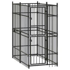 Greatstore Zunanji pasji boks jeklo 1,84 m²