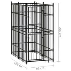 Greatstore Zunanji pasji boks jeklo 1,84 m²