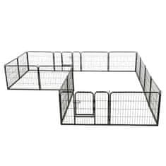 Vidaxl Ograda za pse s 16 jeklenimi paneli 60x80 cm črne barve