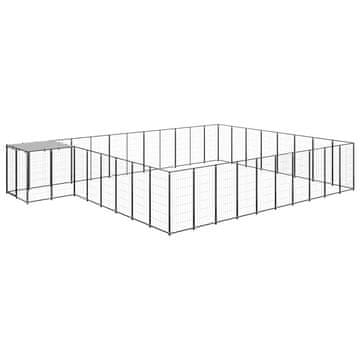 Vidaxl Pasji boks črn 25,41 m² jeklo