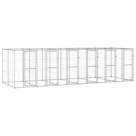 Vidaxl Zunanji pasji boks pocinkano jeklo 14,52 m2