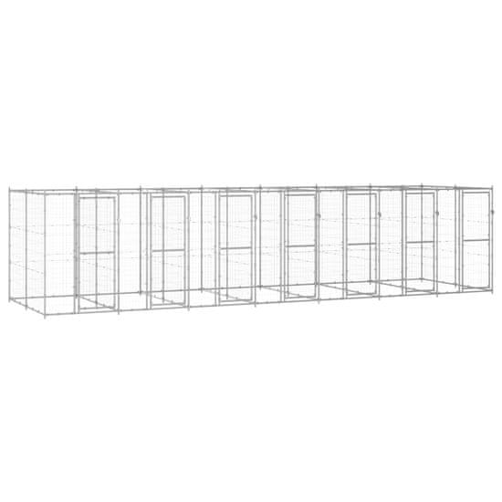 Vidaxl Zunanji pasji boks pocinkano jeklo 16,94 m2