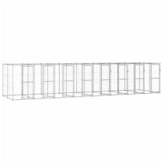 Vidaxl Zunanji pasji boks pocinkano jeklo 19,36 m2