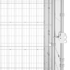 Vidaxl Zunanji pasji boks pocinkano jeklo 12,1 m²