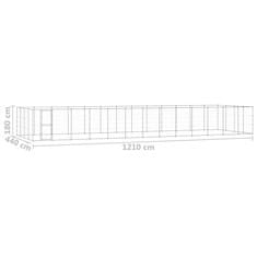 Vidaxl Zunanji pasji boks pocinkano jeklo 53,24 m²