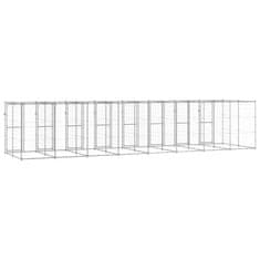Vidaxl Zunanji pasji boks pocinkano jeklo 19,36 m2