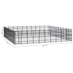 Vidaxl Zunanji pasji boks jeklo 92,16 m²