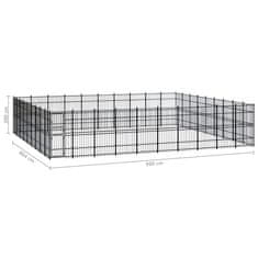 Vidaxl Zunanji pasji boks jeklo 82,94 m²