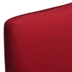 Vidaxl Ravne raztegljive prevleke za stole 6 kosov bordo