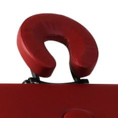 Vidaxl Rdeča zložljiva masažna miza z 3 območji in aluminjastim okvirjem